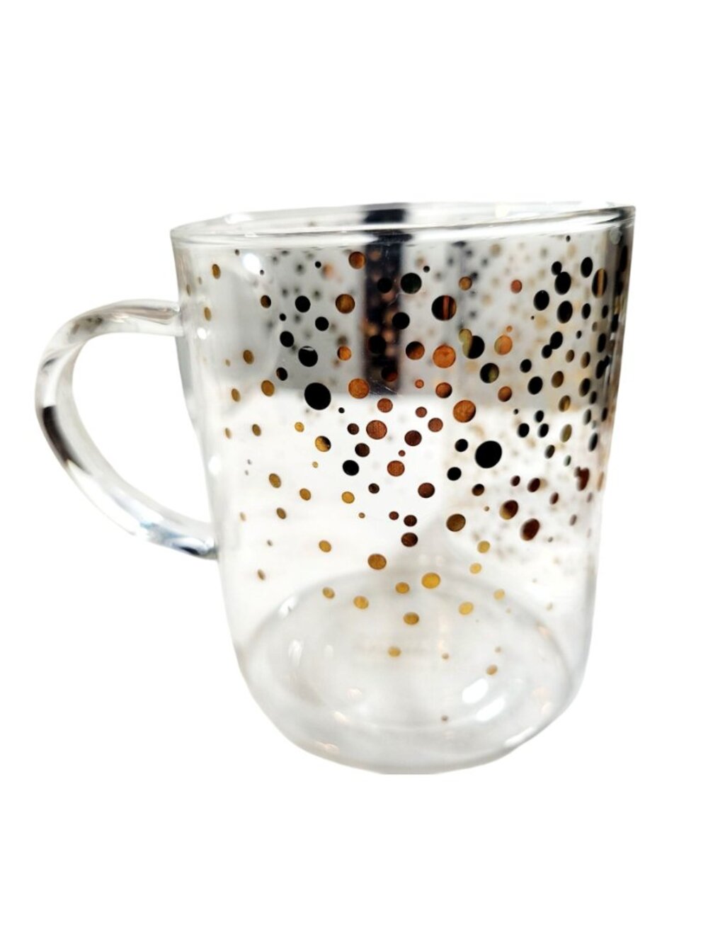 Teavana Starbucks 2015 Gold Confetti Clear Glass Coffee Tea Mug Set Of 4 - Picture 9 of 11